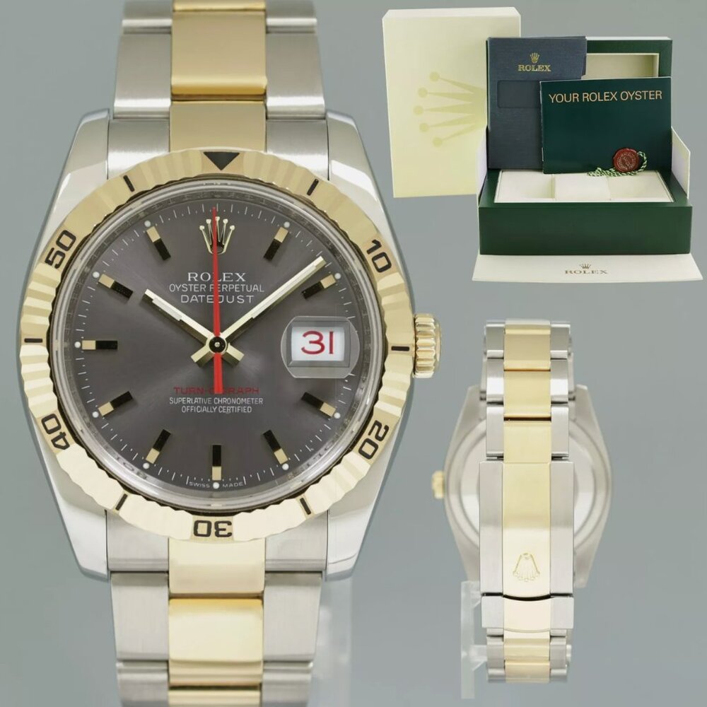 Rolex Men's Two Tone 36mm Watch With Box